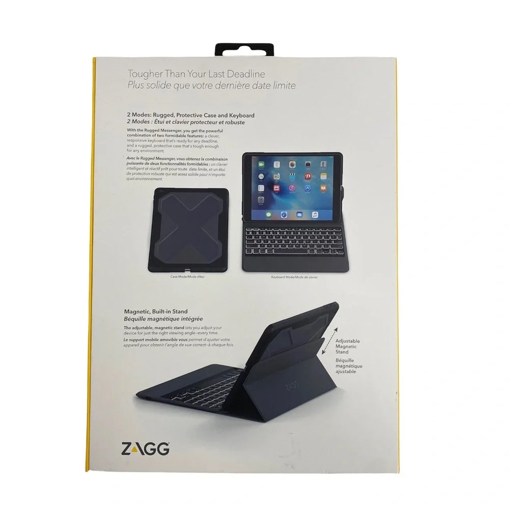 ZAGG Rugged Messenger Wireless Keyboard for iPad Pro 10.5”, 11 Inch Gray/Black